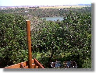 Blick vom Einfamilienhaus zum Bushmens River Eastern Cape Sdafrika