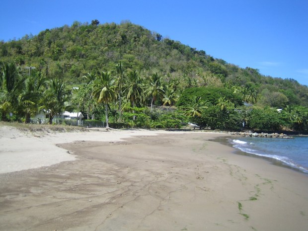 Strand vom Strandcafe Restaurant auf Dominica