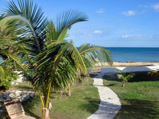 Terrasse der Villa zum Meer von New Providence Bahamas