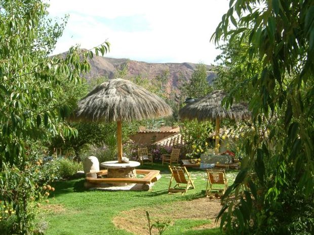 Garten vom kleinen Hotel bei Cusco Peru