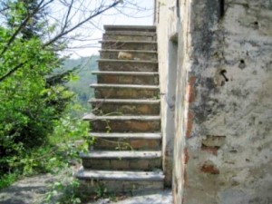 Treppenaufgang vom Rustico auf dem Grundstck