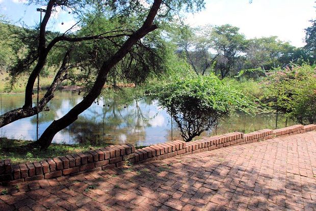 Teich der Wildfarm am Ferienhaus bei Thabazimbi