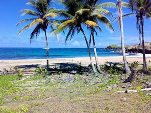 Strand vom Baugrundstück der Insel St. Lucia