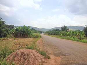 Strae zum Baugrundstck in Onyameba