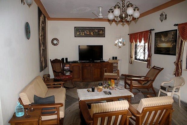 Wohnzimmer des Ferienhauses in Vagator Goa