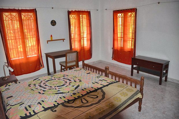 Schlafzimmer vom Wohnhaus in Kerala Indien