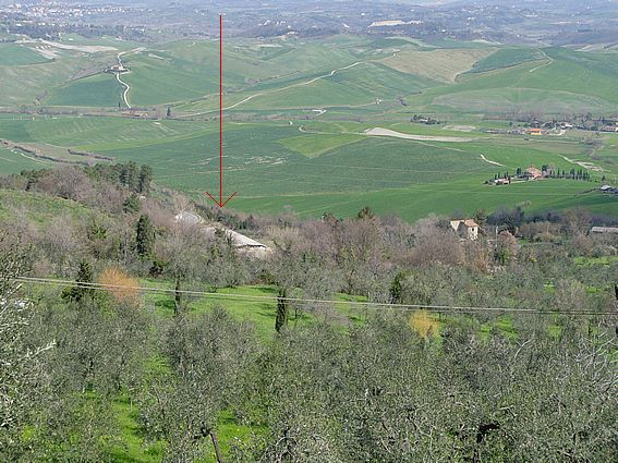Grundstck mit Panoramablick in der Toscana bei Pisa