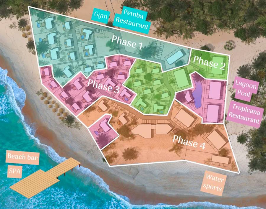 Masterplan vom Resort auf Pemba
