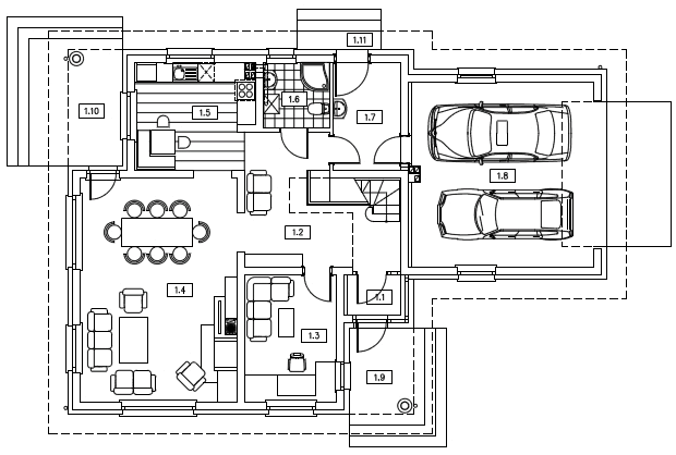 Erdgeschoss vom Wohnhaus