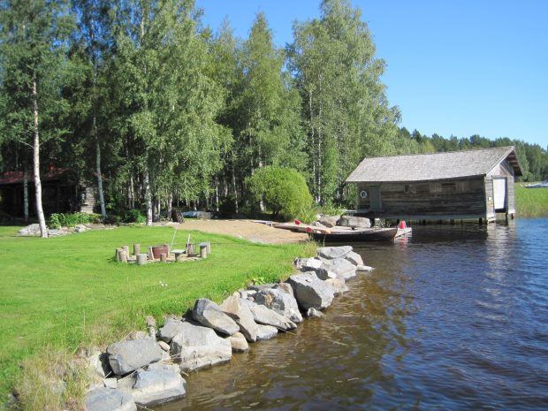 Bootshaus vom Ferienhaus am Orivesi See in Finnland
