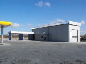 Waschstrae der Tankstelle