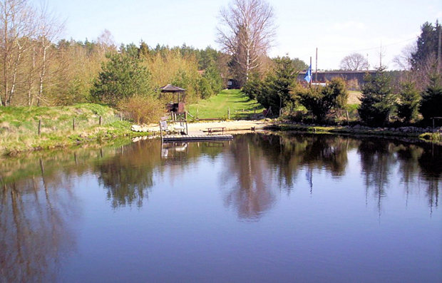 Teich Angelteich vom Wohnhaus Teich Angelteich vom Wohnhaus