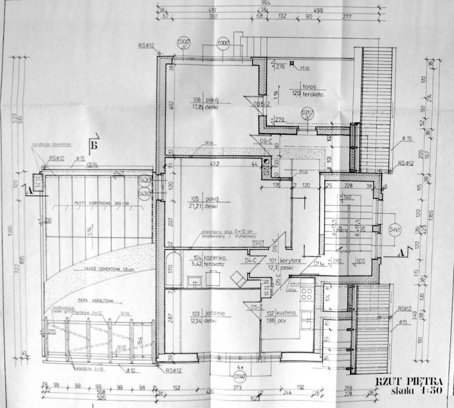 Obergeschoss vom Wohnhaus in Oppeln
