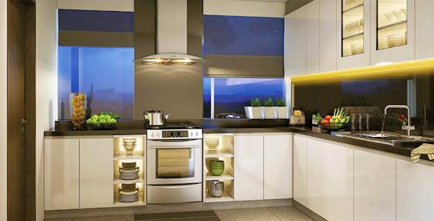 Küche von einem Einfamilienhaus in Dubai