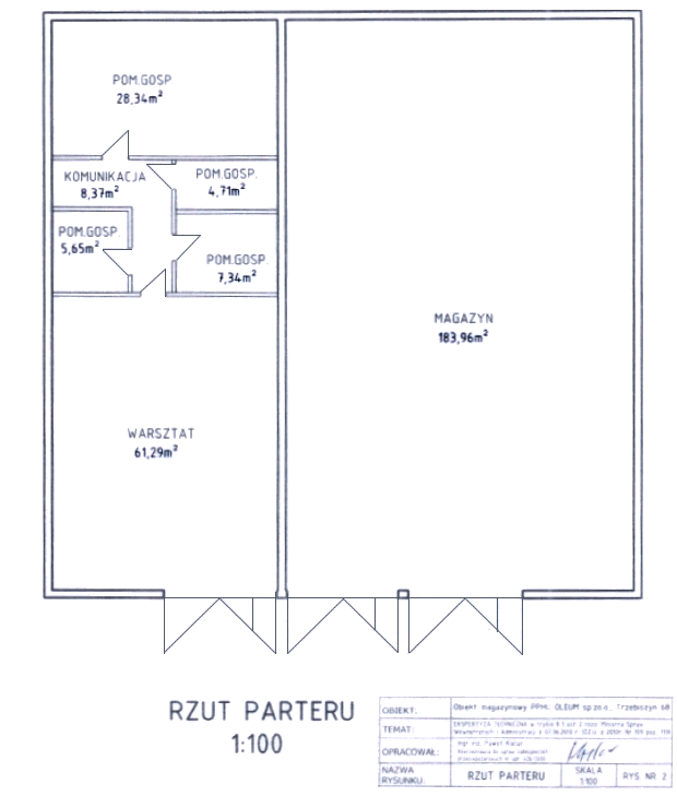 Grundriss der Werkstatthalle