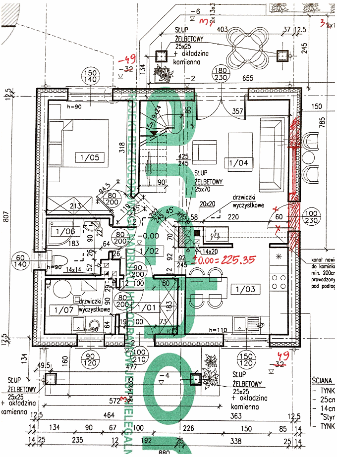 Erdgeschoss vom Ferienhaus in Nienadowka Karpatenvorland Polen