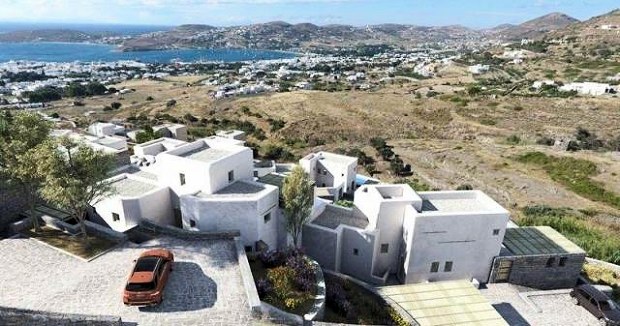 Wohnanlage mit modernen Ferienhäusern auf der Insel Paros