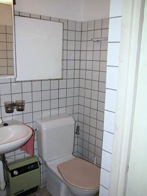 Duschbad Toilette vom kleinen Gstehaus des Bauernhofes