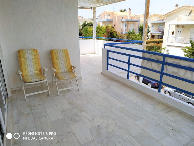 Terrasse der Ferienwohnung in Griechenland