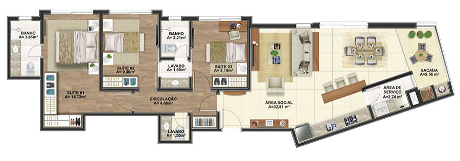 4 Zimmer Apartment in Florianopolis Brasilien