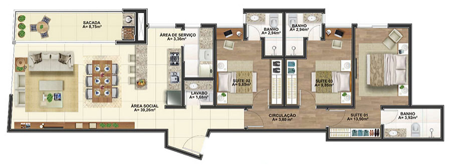 Apartment mit 4 Zimmern in Florianopolis Apartment mit 4 Zimmern in Florianopolis