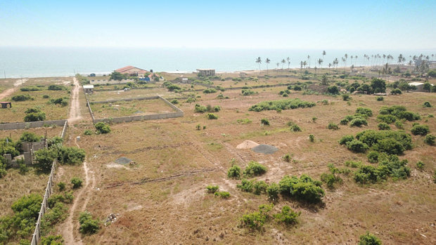Blick zum Meer des Wohnhauses in Ghana Prampram