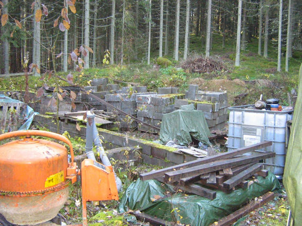 Baustelle vom Ausbauhaus in Finnland