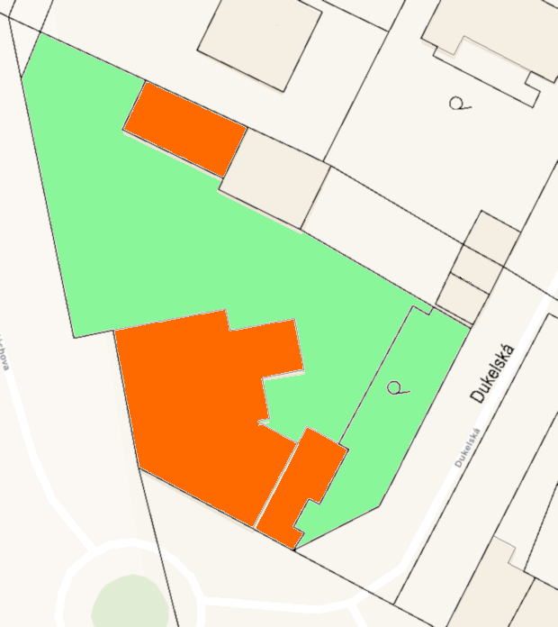 Grundst�ck vom Gesch�ftshaus in Prestice bei Pilsen