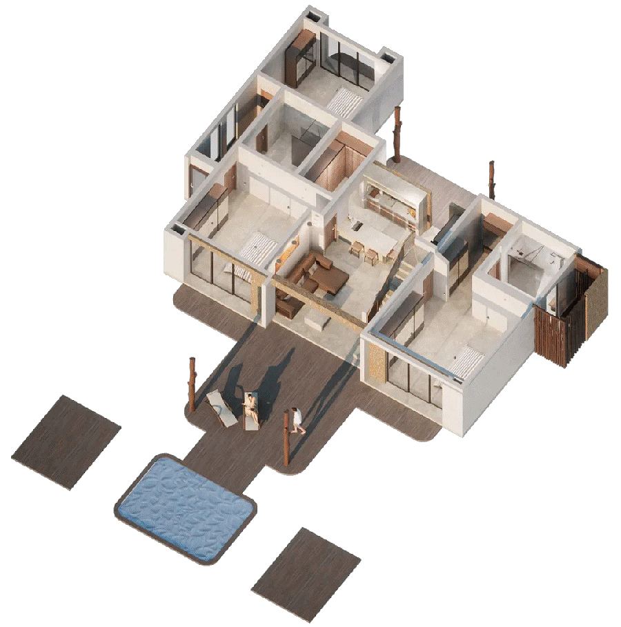 Grundriss des Hauses Villa auf Pemba Grundriss des Hauses Villa auf Pemba