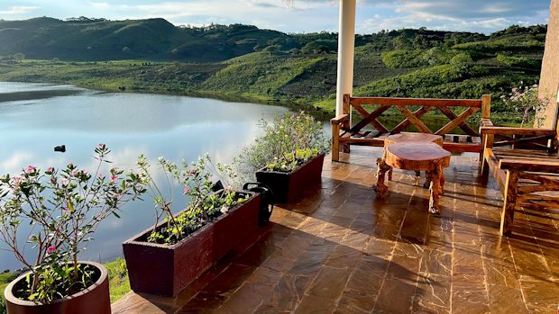 Gstehaus im Resort mit Blick auf den See