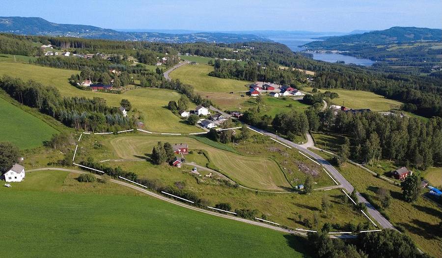 Grundst�ck der Wohnh�user Chalets in der Kommune Ringsaker Norwegen